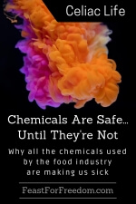Pinterest mini image - Chemicals are safe until they're not, why all the chemicals used by the food industry are making us sick with bright colored chemicals poured into water and looking like a pink and orange cloud