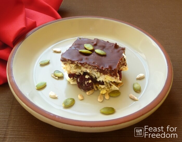 Coconut and Nut Flourless cake with a chocolate coating